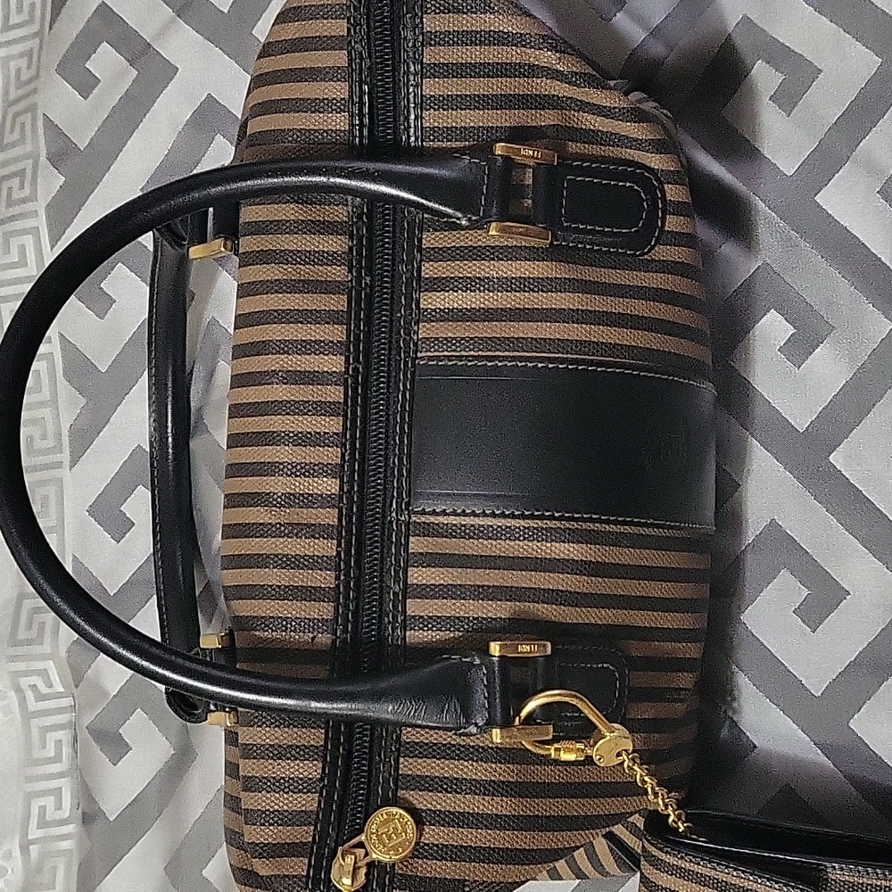 Fendi pequin boston bag
